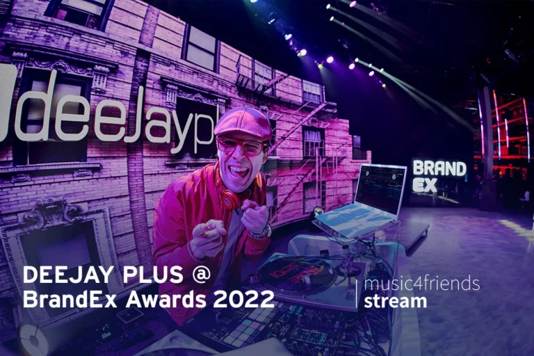 Deejay Plus bei den hybriden BrandEx Awards 2022 in deutscher Veranstaltung.